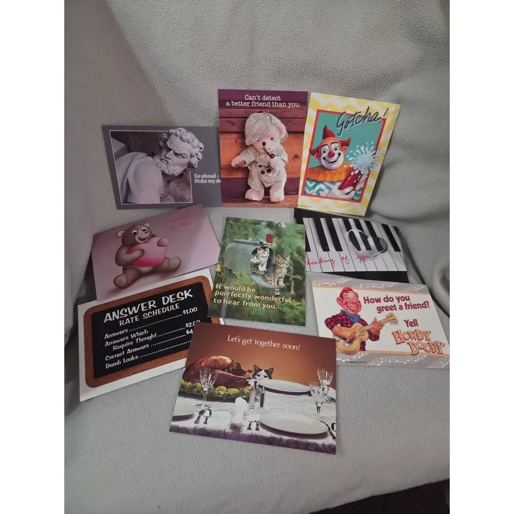 Vtg Lot 21 Postcards Funny Kitty Cats Argus Cards Clown Howdy Doody